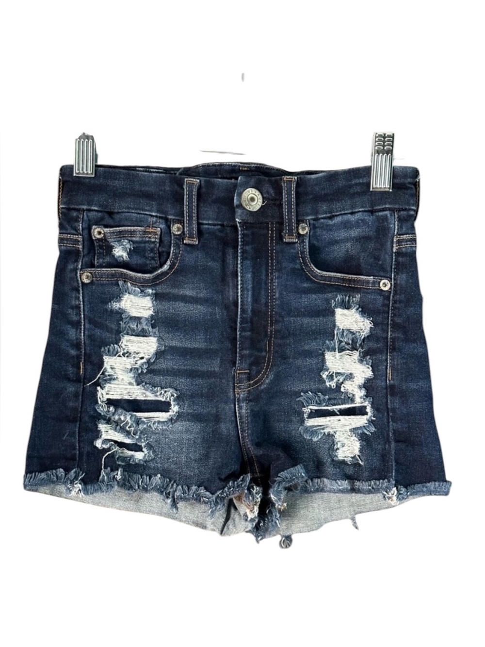 Aeropostale Dark Blue Distressed Jean Shorts